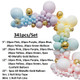 5m Latex Balloon Arch Kit - Assorted Pastels, Gold, 341pcs